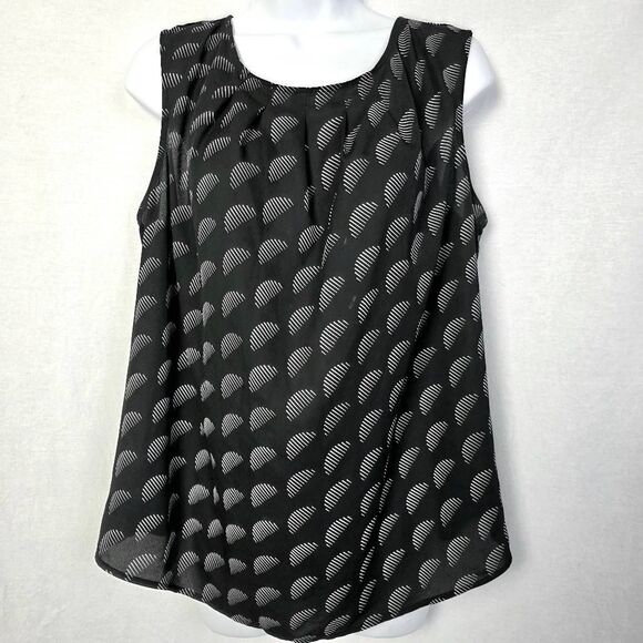 Worthington Black White Print Sleeveless Blouse Women’s XXL - Picture 1 of 7